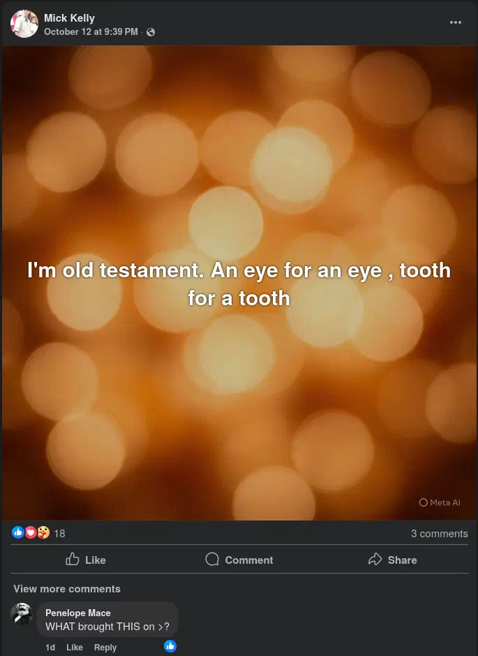 Facebook post screenshot