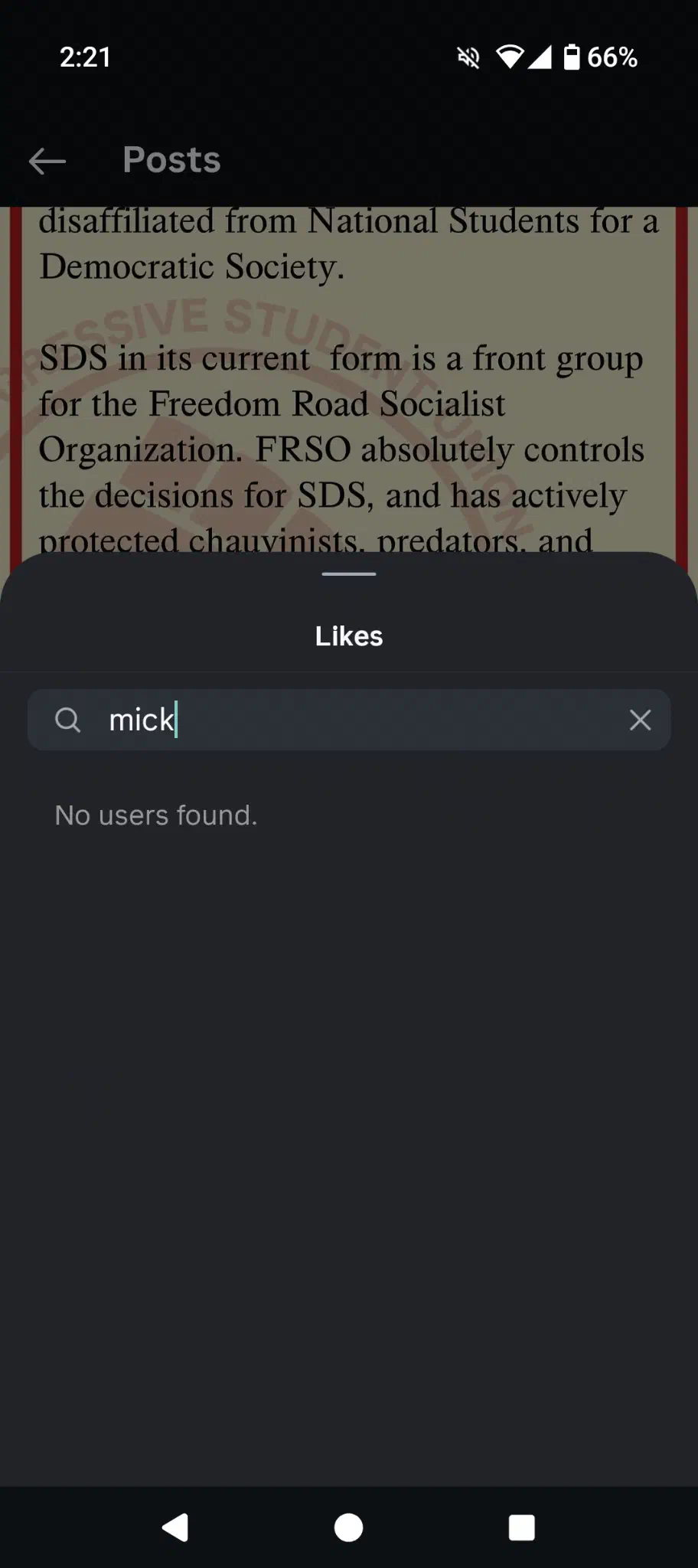 Mick Kelly Instagram unlike screenshot